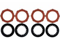Clutch friction plate set incl. steel plates -BGM PRO Steel- Superstrong Racing Red- Vespa Cosa2- suitable for standard clutch basket of Vespa Cosa2/FL (1992-), PX (1995-), Superstrong, Scooter & Service, MMW, Ultrastrong - 4 plates