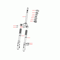 F06 front steering tube, steering bearing and front fork