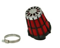 air filter Malossi red filter E5 racing grid 38mm carb connection red filter, black latticed housing
