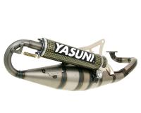 exhaust Yasuni Scooter R yellow carbon for Yamaha Neos 50 2T 97-01 E1 [5AD/ 5BV]
