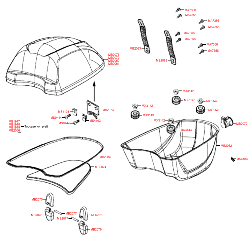 F12a Topcase single parts