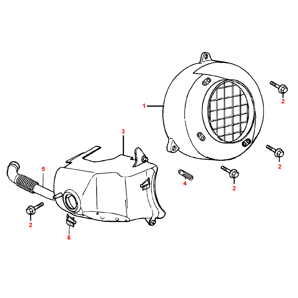 E01 air funnel and cylinder cover