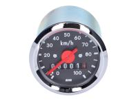 speedometer 100km/h 48mm black for Vespa Modern AL