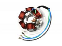 Ignition -BGM ORIGINAL stator (point set ignition, 3 cables, 12V, AC)- Vespa PX - P125X, P150X, Italian version without battery, with 4 indicators