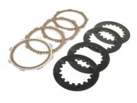 Clutch friction plate set incl. steel plates -BGM PRO SPORT Alu- type Honda CR80 suitable for standard clutch basket of type Vespa Cosa2/FL (1992-), PX (1995-), Superstrong, Scooter & Service, MMW, Ultrastrong- 4 friction plates