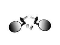 handle bar end mirror set aluminum CNC black round