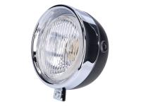headlight round black Classic universal for Puch, Kreidler, Zündapp and many more