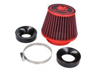 air filter Malossi red filter E18 racing 60mm straight w/ thread, red-black for PHBG 15-21, PHBL 20-26 carburetor for MBK Booster 50 NG