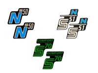 logo foil / sticker various colors 2 pieces for Simson S50, S51, S70