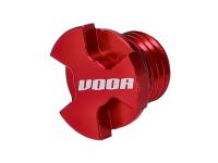 oil screw plug VOCA CNC red for Minarelli AM, Generic, KSR-Moto, Keeway, Motobi, Ride, 1E40MA, 1E40MB