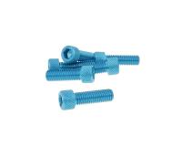 hexagon socket screw set - anodized aluminum blue - 6 pcs - M8x25 - styling