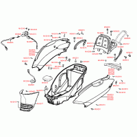 F13 rear body parts & under seat storage / helmet compartment