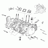 engine - crankcase D50B0 kick start / E-start
