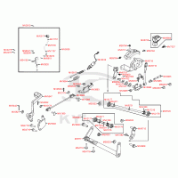 F15 rear brake master cylinder, gearshift lever & foot brake pedal