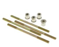 cylinder bolt set Naraku incl. nuts M6 thread 110mm overall length - 4 pcs each for Piaggio Liberty 50 2T RST Post [ZAPC42101]