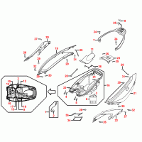 F12 under seat storage / helmet compartment & rear body parts