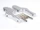 Pair of foot peg adapters for pillion rider -MOTO NOSTRA, CNC, silver- Vespa GT, GTL, GTS, GTV 125-300