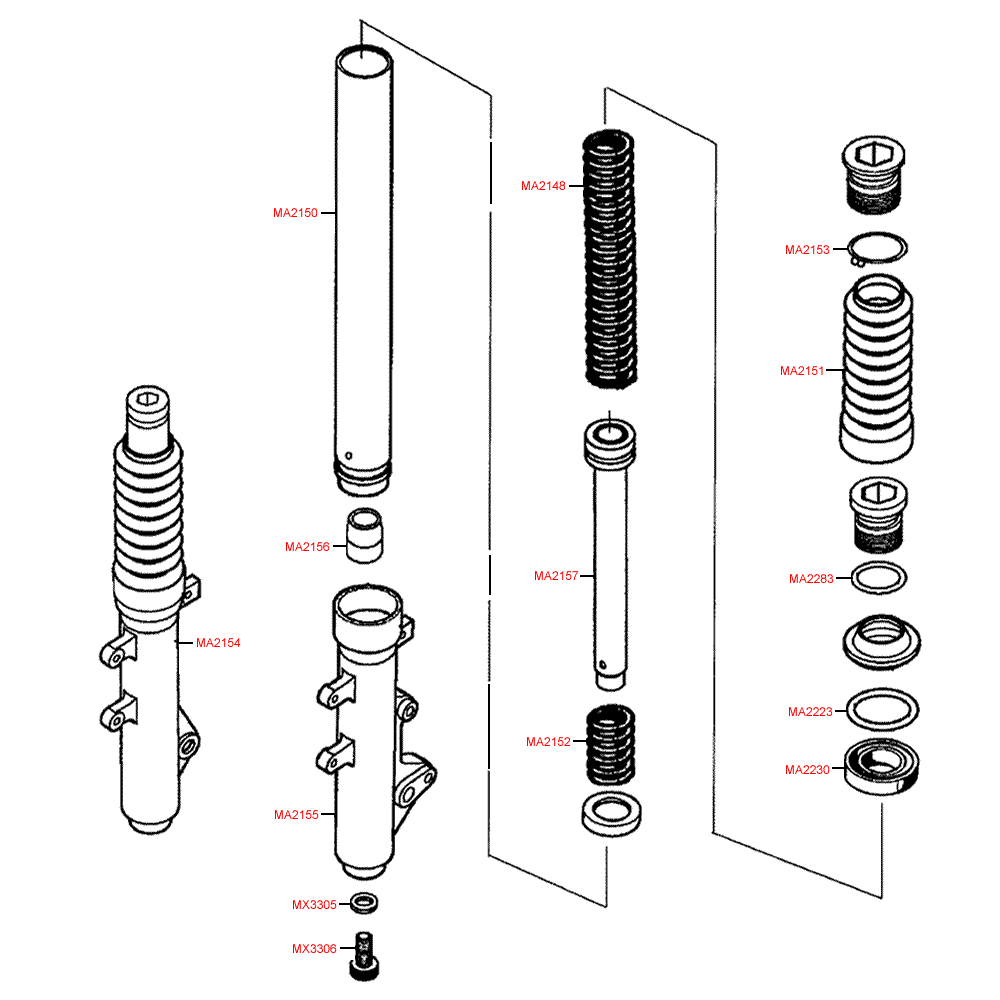 F07a front fork - single parts